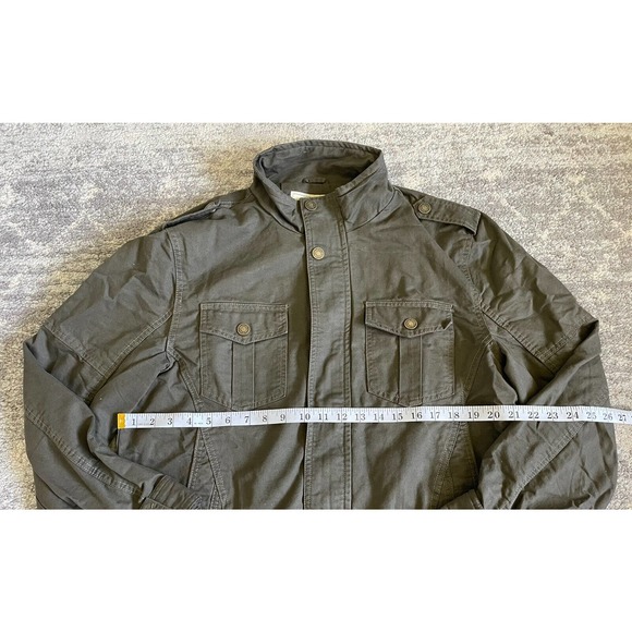 Wenven Mens L Jacket Brown Military Style Button Snaps Canvas New P1 - Picture 5 of 9